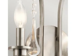 Aplique clásico de acero peltre y cristal 2 luces E14 Karlee Gris Online