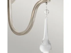 Aplique clásico de acero peltre y cristal 2 luces E14 Karlee Gris Online