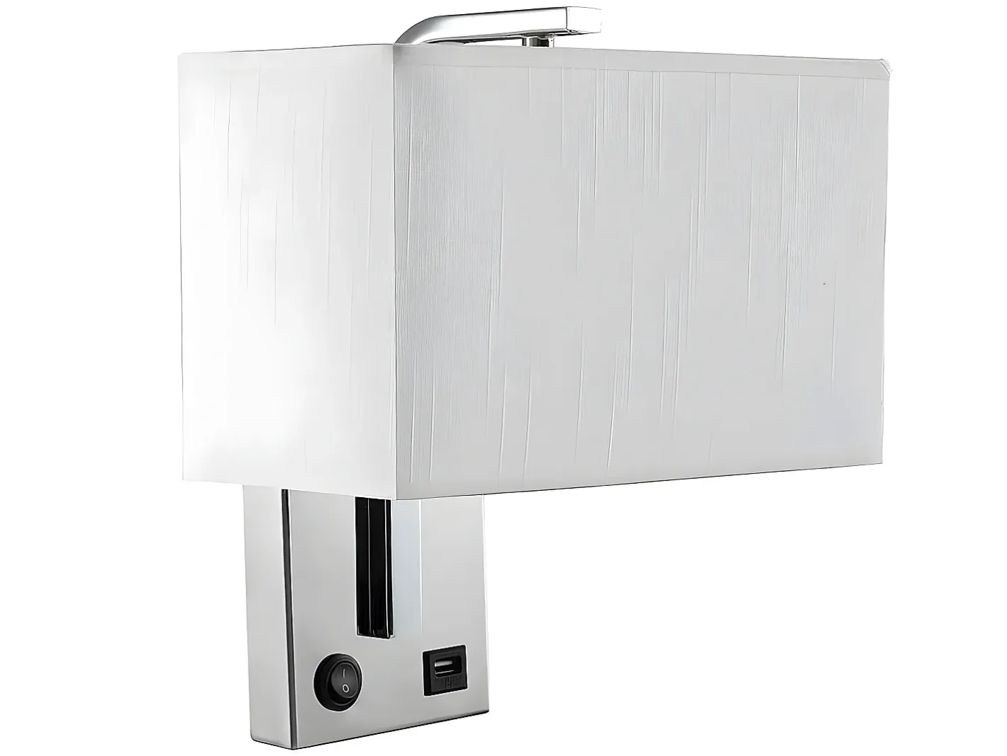 Sale AKUNADECOR Aplique Con Puerto Usb Modelo Agatha Con Pantalla Blanca Plateado