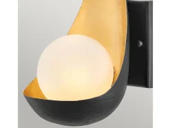 Aplique contemporáneo de acero dorado mate 1 luz G9 3 LED 3000 K 300 lm Ren Negro New
