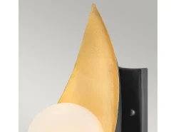 Aplique contemporáneo de acero dorado mate 1 luz G9 3 LED 3000 K 300 lm Ren Negro New