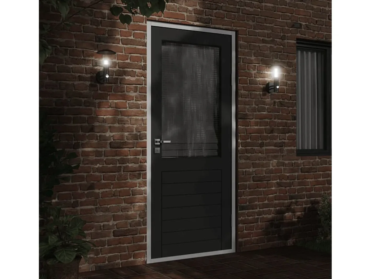 Best Aplique de exterior con sensor acero inoxidable ES761358 Negro
