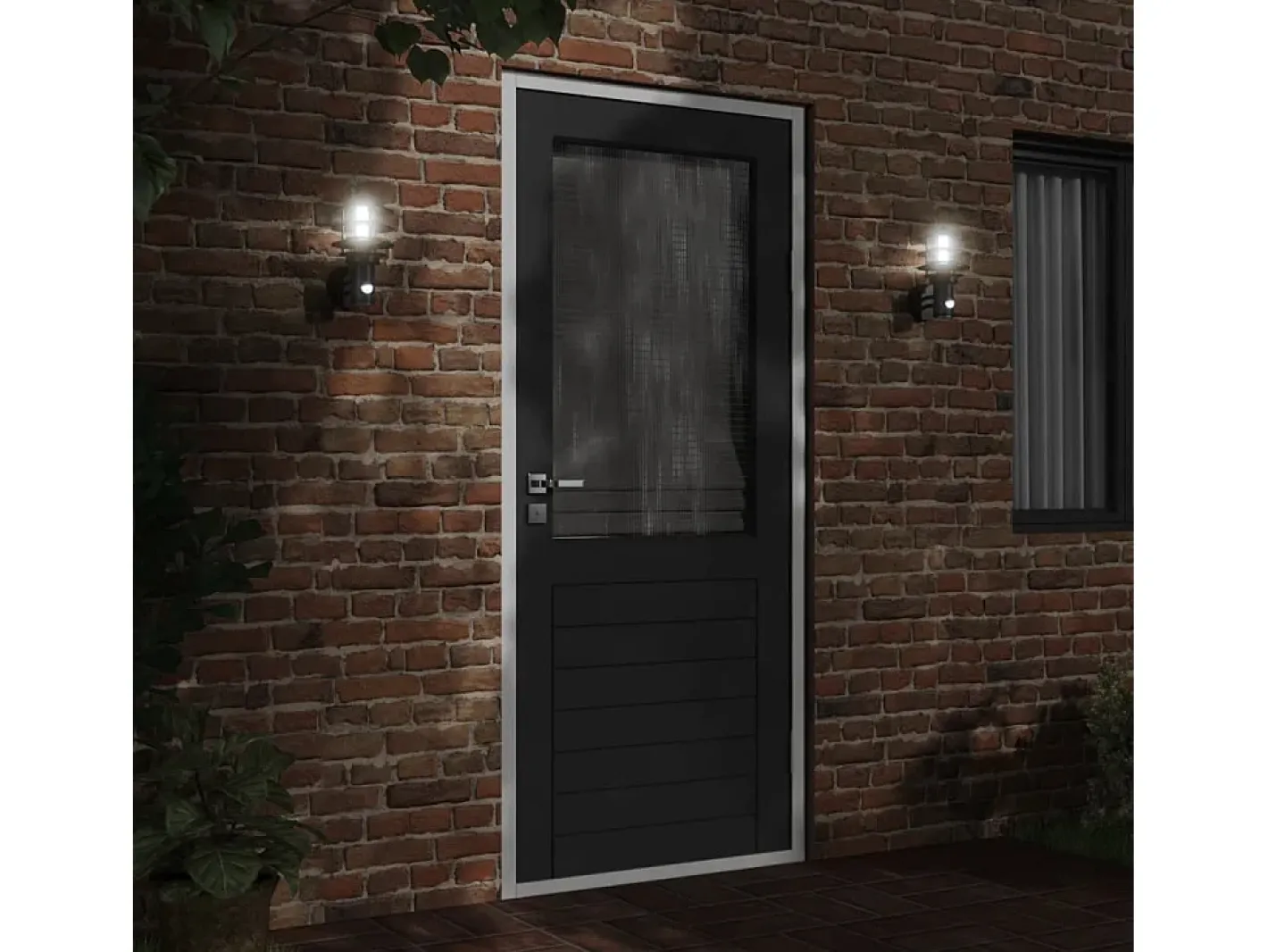 Aplique de exterior con sensor acero inoxidable ES208023 Negro Discount