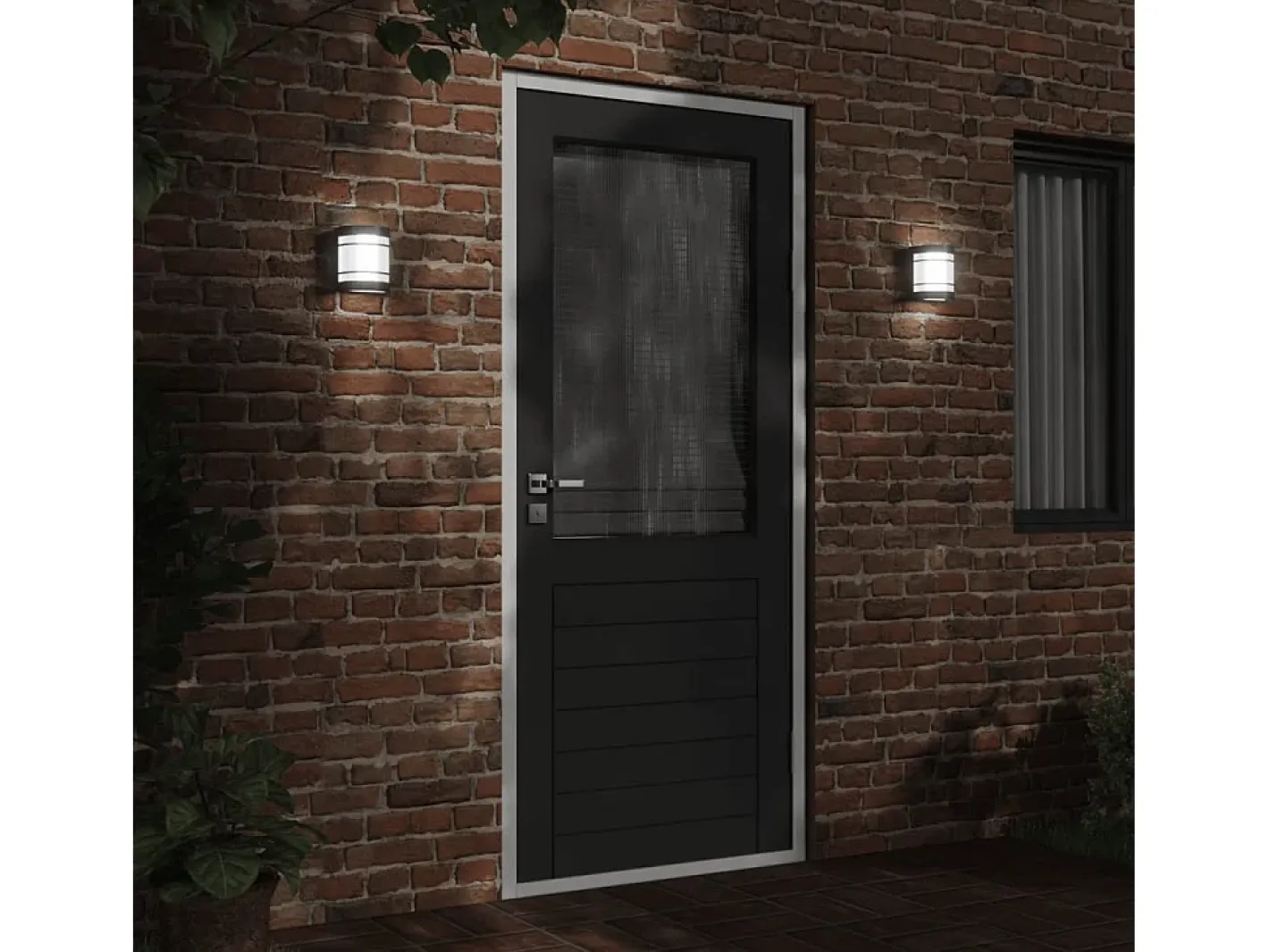 Aplique Para Pared-Aplique de exterior de acero inoxidable ES373257 Negro
