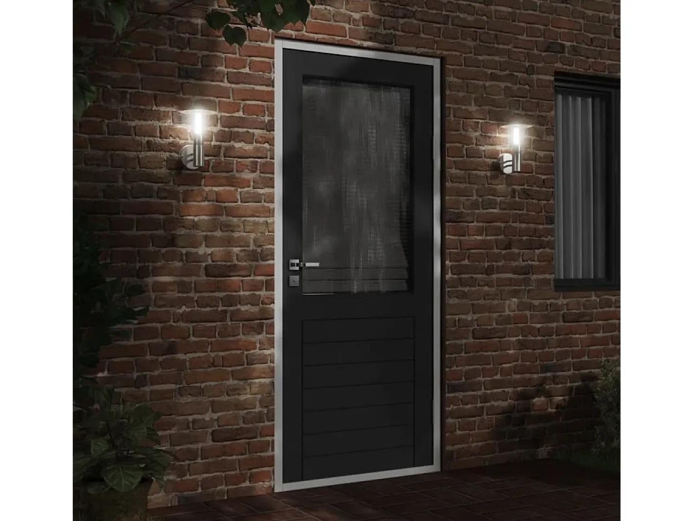 Aplique Para Pared-Aplique de exterior de acero inoxidable ES334320 Plateado