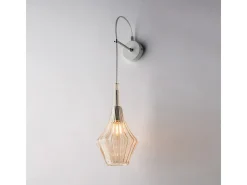 Aplique de hierro Zeus con cristal pyrex ámbar 1 luz .14 P.21 BL270-AP1-AM Amarillo Discount