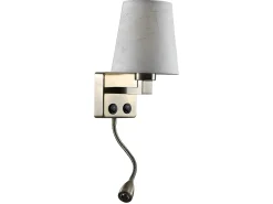 Clearance AKUNADECOR Aplique De La Serie Paulo Con Pantalla Beis 3w De Doble Encendido Beige