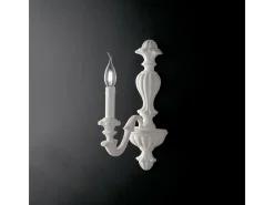 Sale Aplique de madera shabby Leonardo, 1 luz, 14 cm, 24 cm, BL180-AP1-BCO Blanco