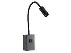 AKUNADECOR Aplique De Pared En Usb E Interruptor Capote 3w Negro Clearance