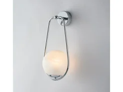 Aplique de pared Afrodita de hierro cromado 1 luz con esfera dm.14 .16 D.19 BL286-AP1-CR Plateado Hot