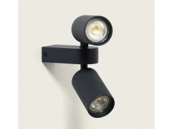 Ledkia Aplique de Pared Aluminio Aritz 2 Focos Negro Sale