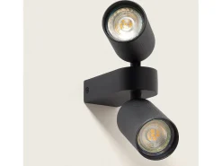 Ledkia Aplique de Pared Aluminio Aritz 2 Focos Negro Sale