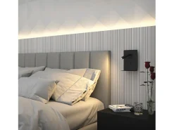 Aplique Para Pared-Aplique de pared BALTIC estilo moderno - LED SMD 3W - 251lm y 3K- USB - 350º - on&off - 30.000 horas - IP20 - acero y Blanco