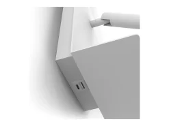 Aplique Para Pared-Aplique de pared BALTIC estilo moderno - LED SMD 3W - 251lm y 3K- USB - 350º - on&off - 30.000 horas - IP20 - acero y Blanco