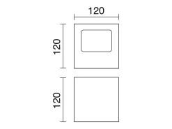 Aplique de pared BRICK estilo moderno de aluminio - Ancho 12 x Alt. 12 cm - aluminio cepillado - LED SMD 2x 5W - 3K - up&down - 67º - IP44 Gris Discount