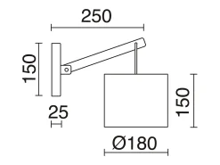 Aplique de pared BRITTA estilo de moderno - E27 60W - 90º grados - algodón - acero y madera - ip20 Negro Online
