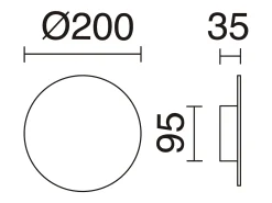 Aplique de pared CIRCULAR estilo moderno y versátil - D.ø20 cm - LED SMD 9W - 890lm y 3k - aluminio y Negro