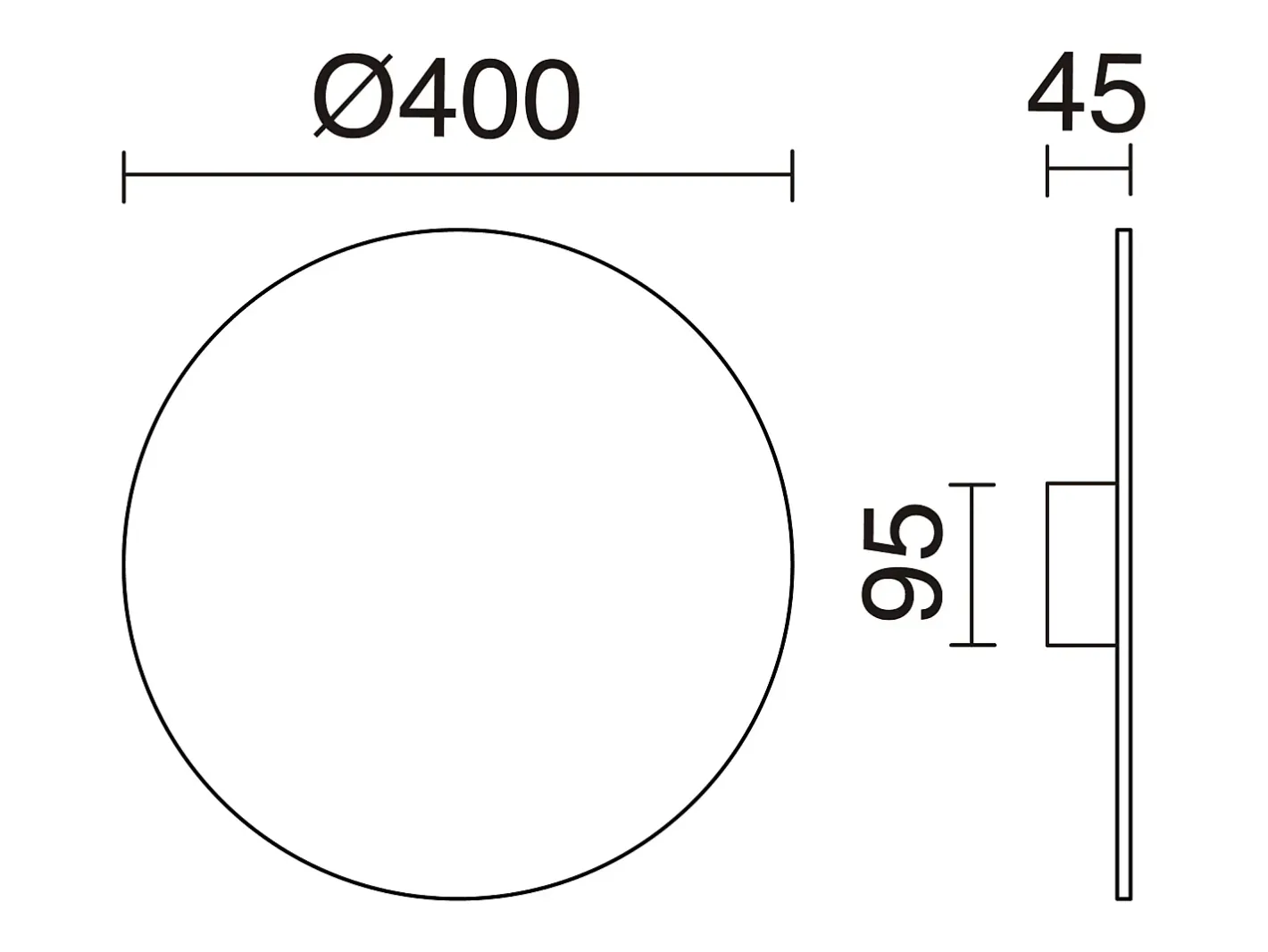 Clearance Aplique de pared CIRCULAR estilo moderno y versátil - D.ø40 cm - LED SMD 28W - 3020lm y 3k - aluminio y Negro