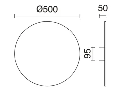 Aplique Para Pared-Aplique de pared CIRCULAR estilo moderno y versátil - D.ø50 cm - LED SMD 40W - 4040lm y 3k - aluminio y Blanco