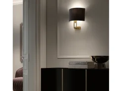 Aplique de pared CLASSICAL estilo clásico-interior- acero-niquel satinado- pantalla algodón beige-E27 MÁX. 40W- IP20 Plateado