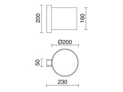 Hot Aplique de pared COMPACT estilo moderno en madera - D. 20 cm - E27 40W - ø45 - ip20 - madera y algodón beige Marru00f3n