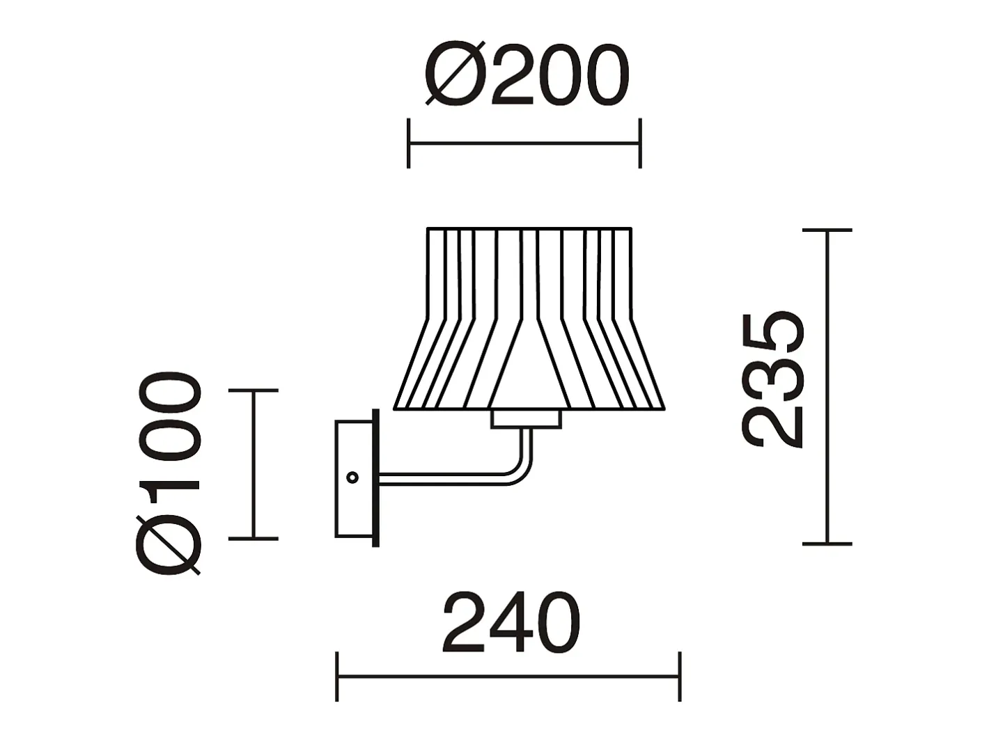 Aplique Para Pared-Aplique de pared CORA estilo clásico - Alt. 23,5 cm - E27 40W - pantalla cinta plisada ø20 cm - acero y - IP20 Negro