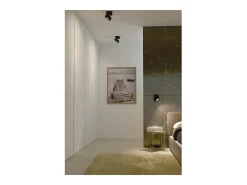 Aplique de pared cuadrado ajustable LED tricolor Rubyc de 14 W en color Negro