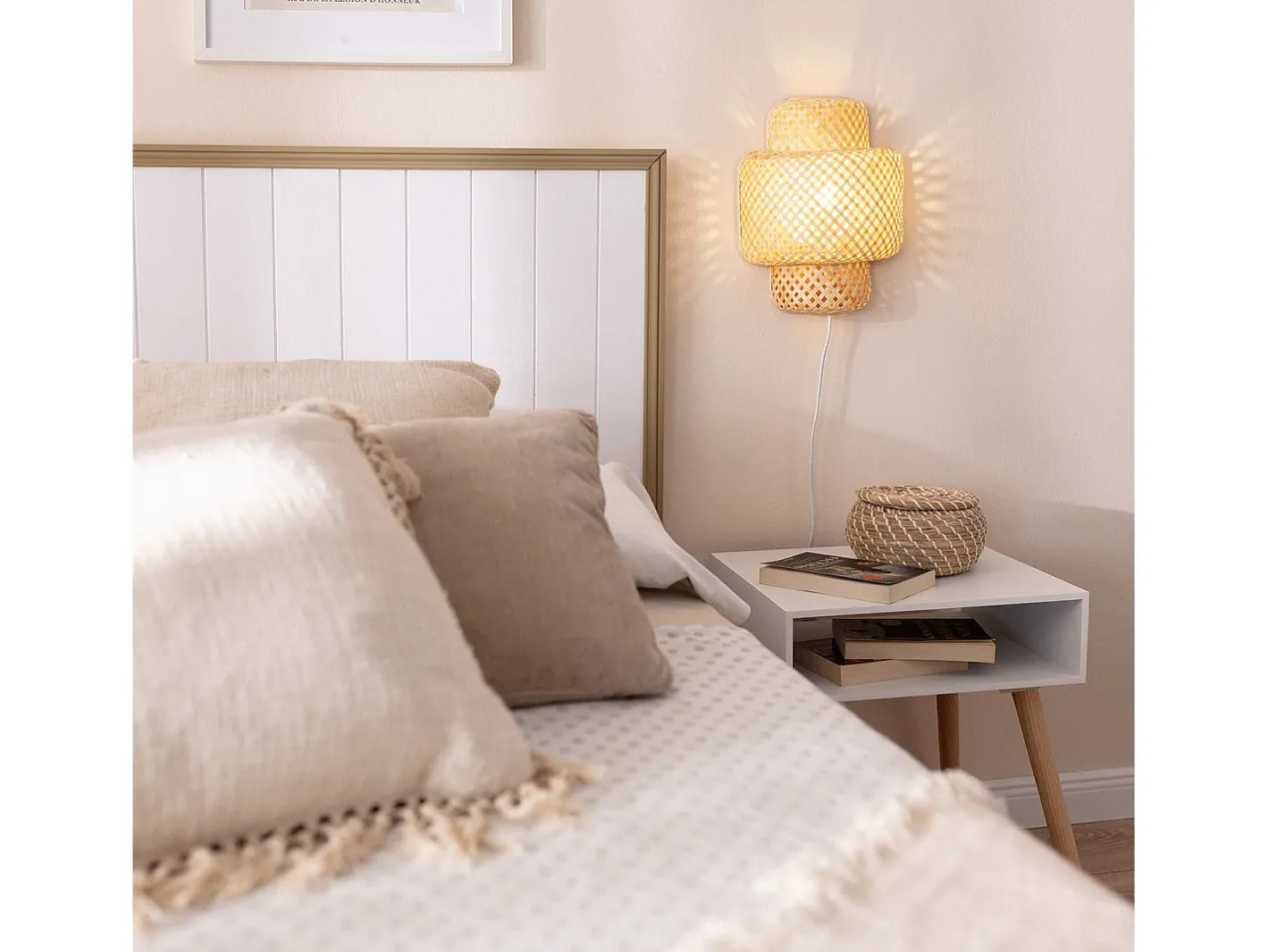 Hot Ledkia Aplique de Pared de Bambú Nagua Natural Multicolor