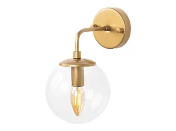 New OZAIA Aplique de pared de metal con globo - D. 15 x 27 cm - - BARLATI Dorado
