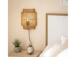 Discount Ledkia Aplique de Pared de Ratán Kirito Natural Color natural claro