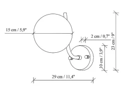 OZAIA Aplique de pared en metal con globo - D. 15 cm - ORBEA Dorado Outlet