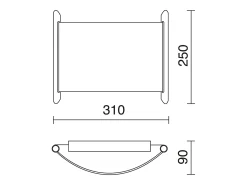 New Aplique de pared ESPIGA estilo clásico - anchura 31 cm - LED SMD 12W - 1200 lm y 3000K - acero y cromo - IP20 Gris