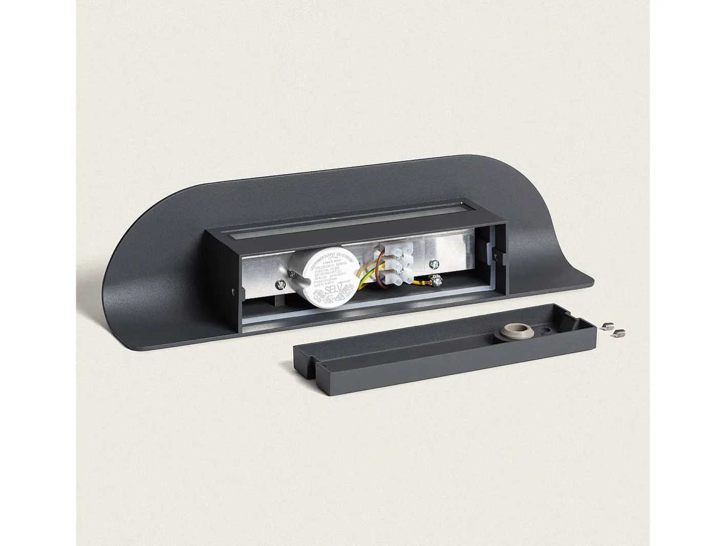 Ledkia Iluminación Exterior-Aplique de Pared Exterior LED 12W Aluminio Agerato Oscuro Gris