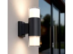 Clearance Ledkia Aplique de Pared Exterior Aluminio Docker Negro