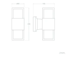 Clearance Ledkia Aplique de Pared Exterior Aluminio Docker Negro