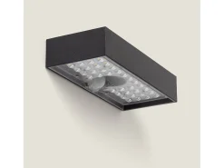 Ledkia Aplique de Pared Exterior LED 6W con Sensor de Movimiento PIR Karl Solar 3000K Blanco Cálido Negro Outlet