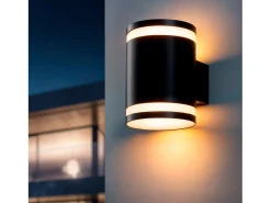 Ledkia Iluminación Exterior-Aplique de Pared Exterior Solar LED Aluminio Gael Negro