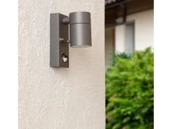 Ledkia Aplique Para Pared-Aplique de Pared Exterior Acero Inoxidable con Sensor PIR Stone Antracita Transparente