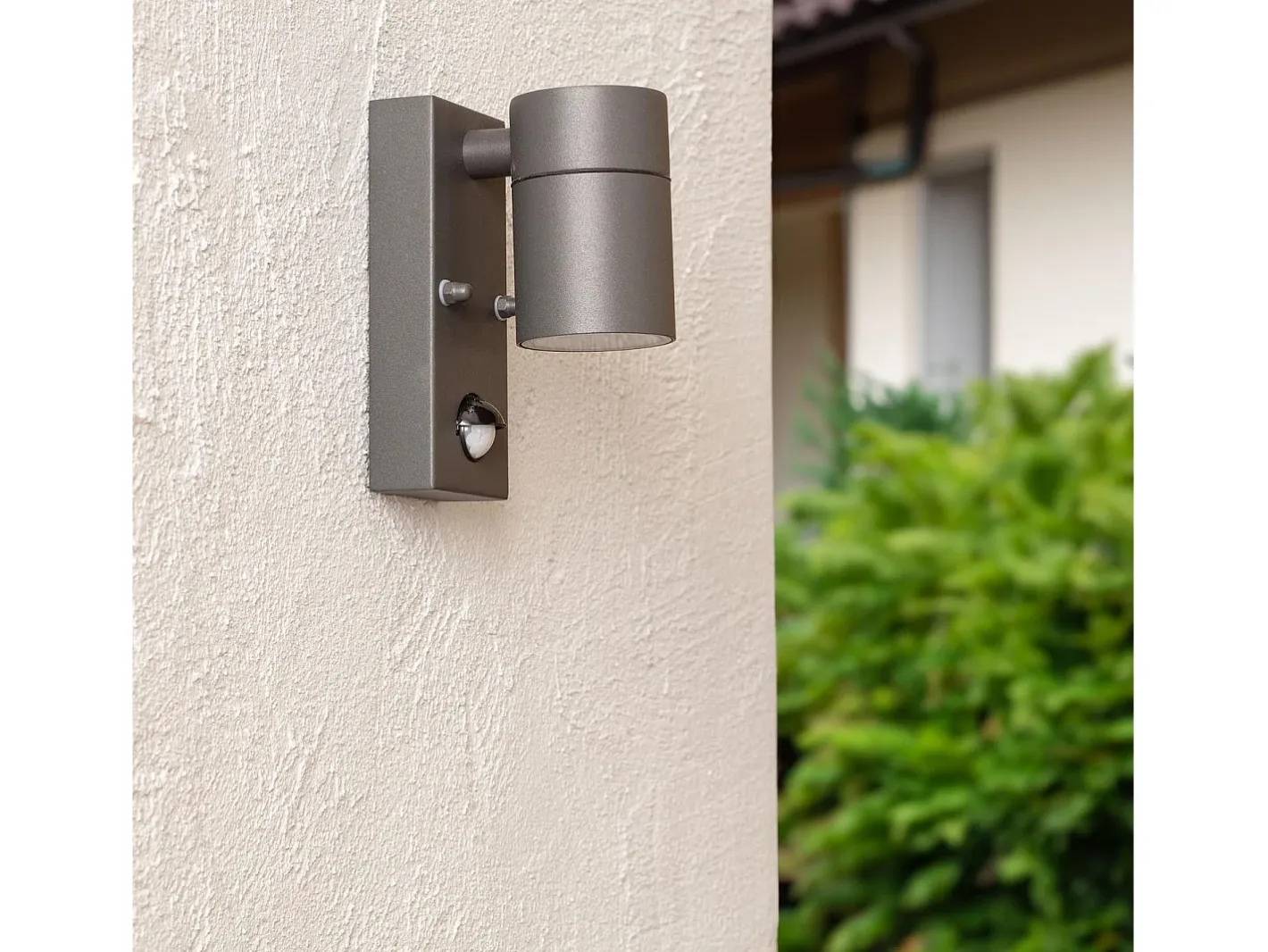 Ledkia Aplique Para Pared-Aplique de Pared Exterior Acero Inoxidable con Sensor PIR Stone Antracita Transparente