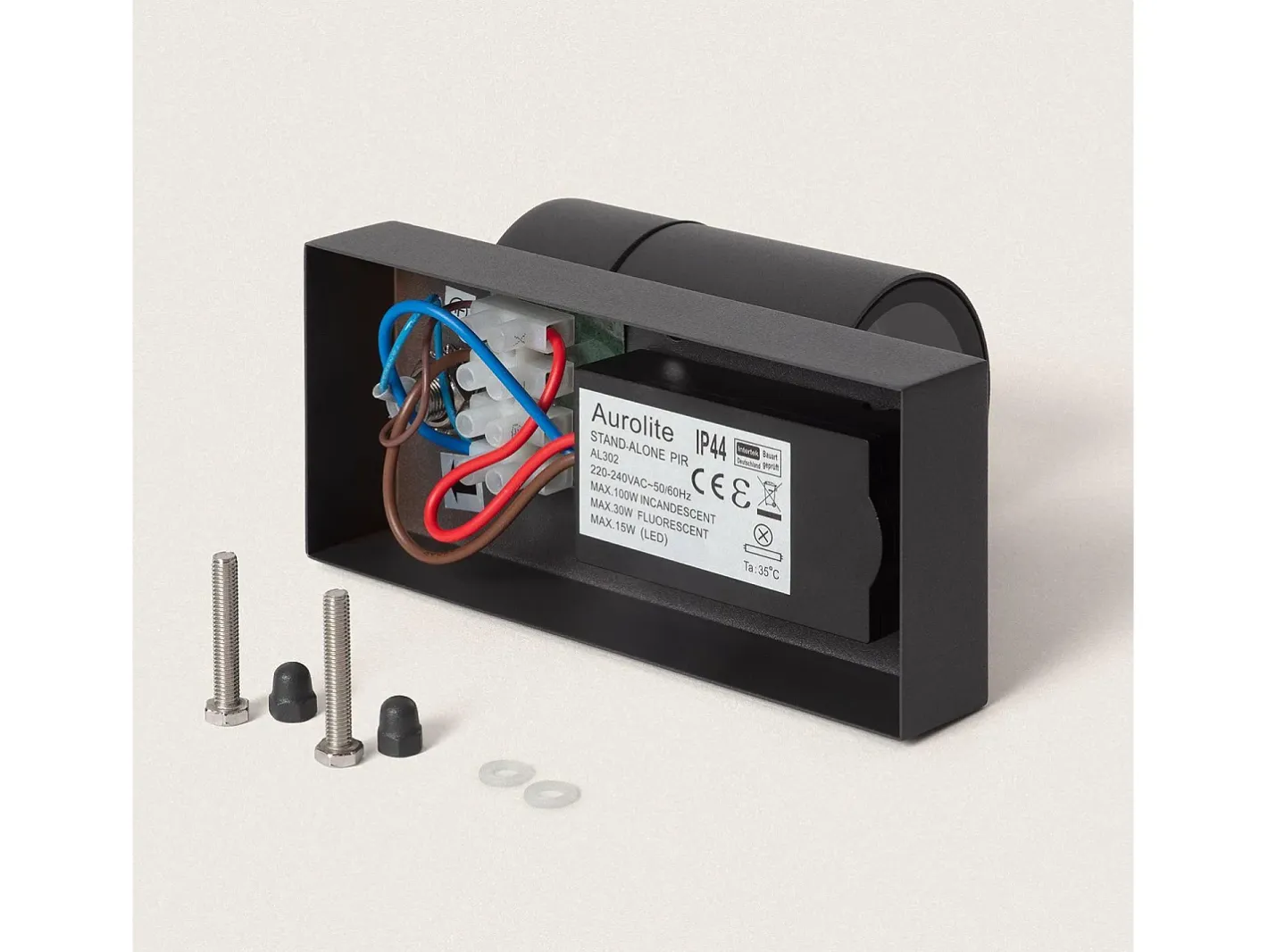 Ledkia Aplique Para Pared-Aplique de Pared Exterior Acero Inoxidable con Sensor PIR Stone Antracita Transparente