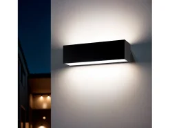 Ledkia Iluminación Exterior-Aplique de Pared Exterior LED 10W Iluminación Doble Cara Rectangular Lena 4000K Blanco Neutro Negro