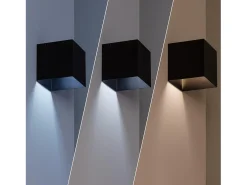 Ledkia Aplique de Pared Exterior Solar LED 2W con Detector de Movimiento Radar Eros 6000K Blanco Frío Negro Best