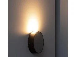 Ledkia Iluminación Exterior-Aplique de Pared Exterior LED 6W Aluminio Crono Gris 3000K Blanco Cálido Negro