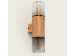 Discount Ledkia Aplique de Pared Exterior Acero Inoxidable Emley Duo Marrón claro Marru00f3n