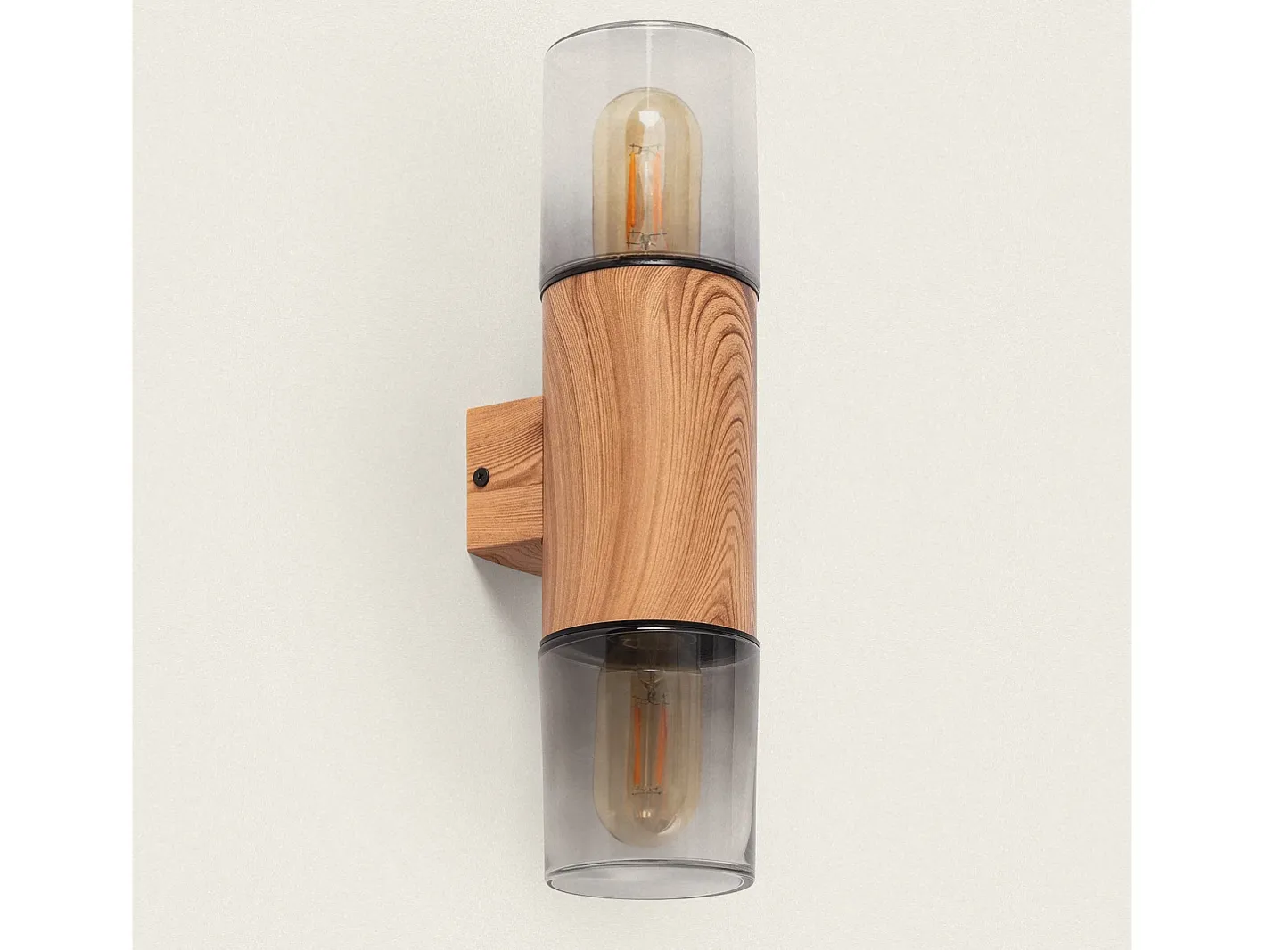 Discount Ledkia Aplique de Pared Exterior Acero Inoxidable Emley Duo Marrón claro Marru00f3n