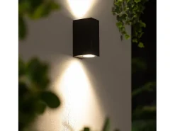 Ledkia Aplique de Pared Exterior Iluminación Doble Cara Miseno Negro Hot