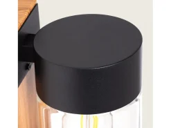 Ledkia Iluminación Exterior-Aplique de Pared Exterior Acero Inoxidable y Cristal Isoba Negro