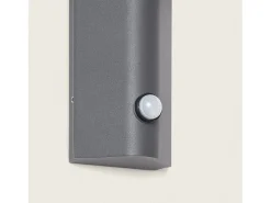 New Ledkia Aplique de Pared Exterior Aluminio con Detector de Movimiento Abel Oscuro Gris