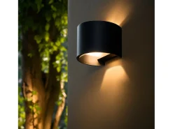 Ledkia Iluminación Exterior-Aplique de Pared Exterior LED 6W PC Iluminación Doble Cara Eros Negro