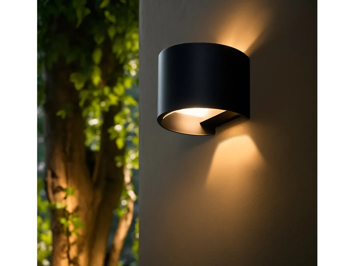 Ledkia Iluminación Exterior-Aplique de Pared Exterior LED 6W PC Iluminación Doble Cara Eros Negro